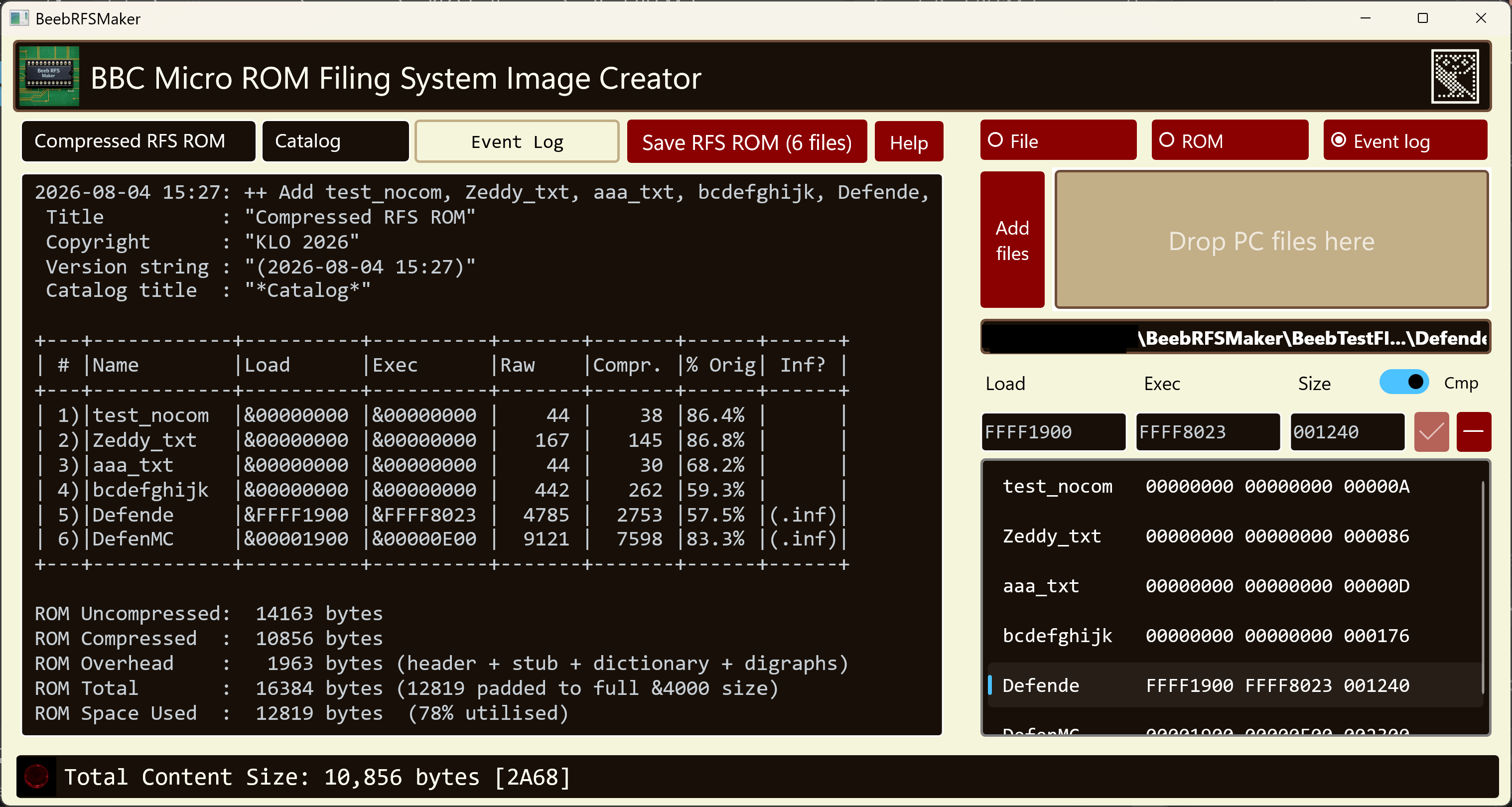BeebRFSMaker packing screen